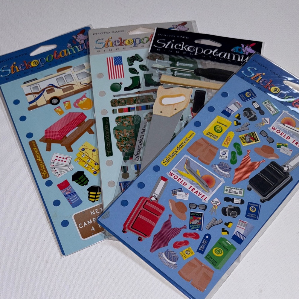 Stickopotamus Travel and Camping Sticker Set Junk Journal Stickers Scrapbook
